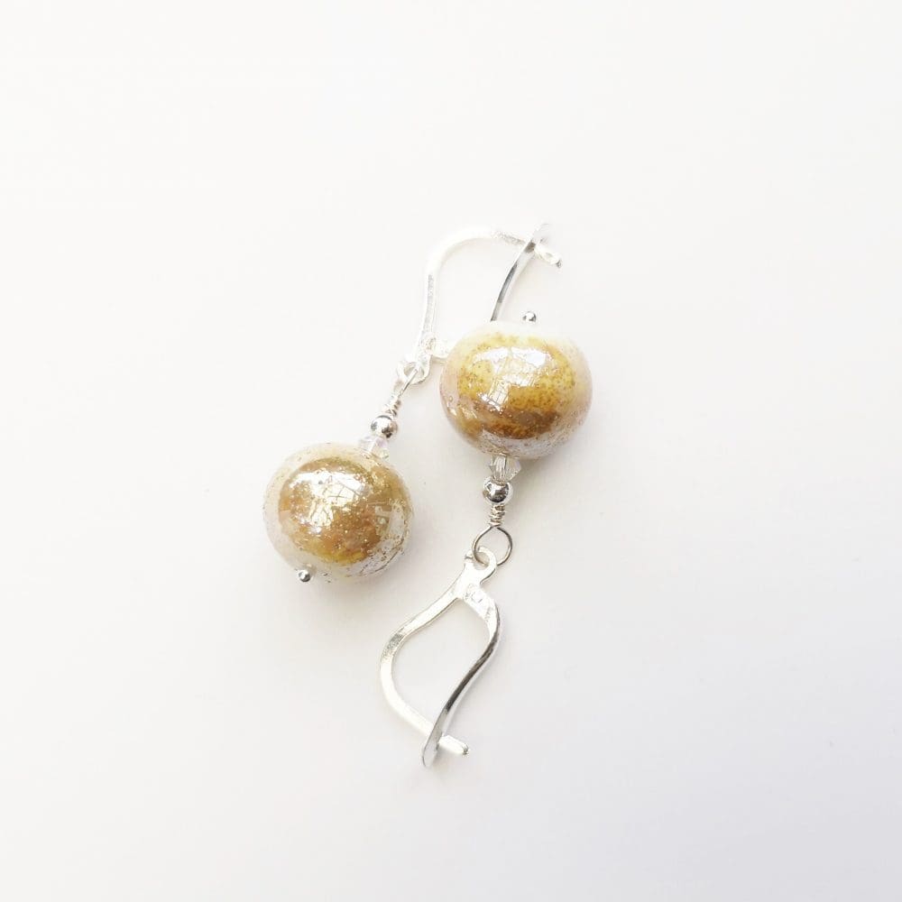Gold glass earrings
