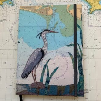 Heron at Chichester notebook by Hannah Wisdom Textiles