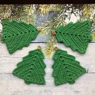 Crochet Christmas Tree Coasters