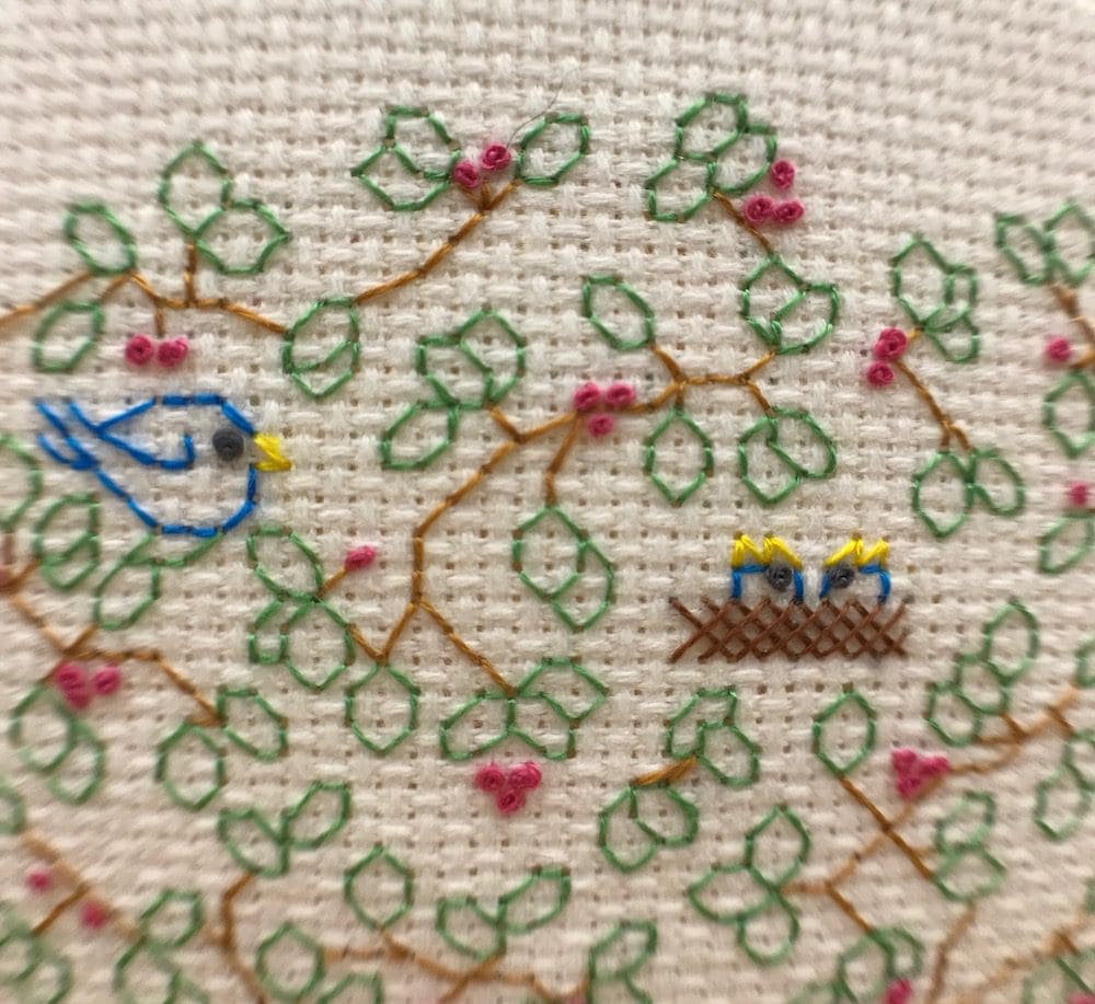Spring Tree - Blackwork Embroidery - Craft Box Kit