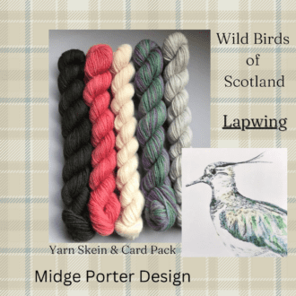 Lapwing - Wild Birds of Scotland - yarn and art card gift set