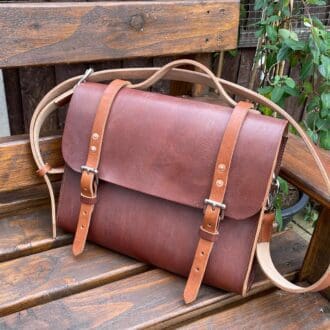 Bakers English leather satchel briefcase handmade
