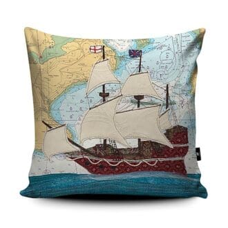 Mayflower Cawsand cushion Hannah Wisdom Textiles