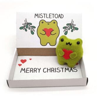 romantic frog christmas gift mistletoe