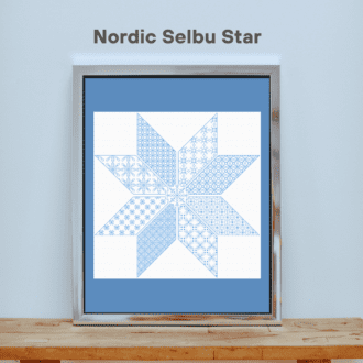 Blackwork embroidery craft box kit design - Nordic Selbu Star