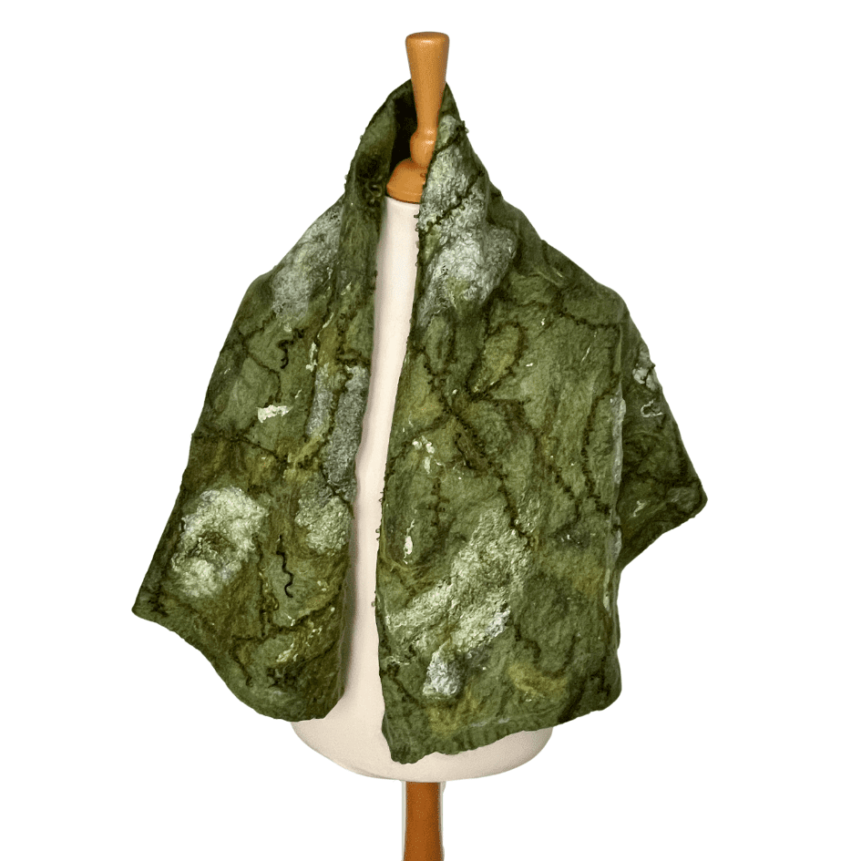 Large-Nuno-Felt-Green Wrap