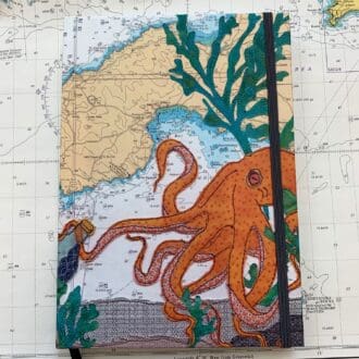 Octopus at Penzance Notebook by Hannah Wisdom Textiles