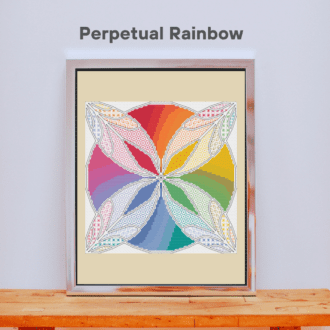 Cross stitch embroidery craft box kit design - Perpetual Rainbow