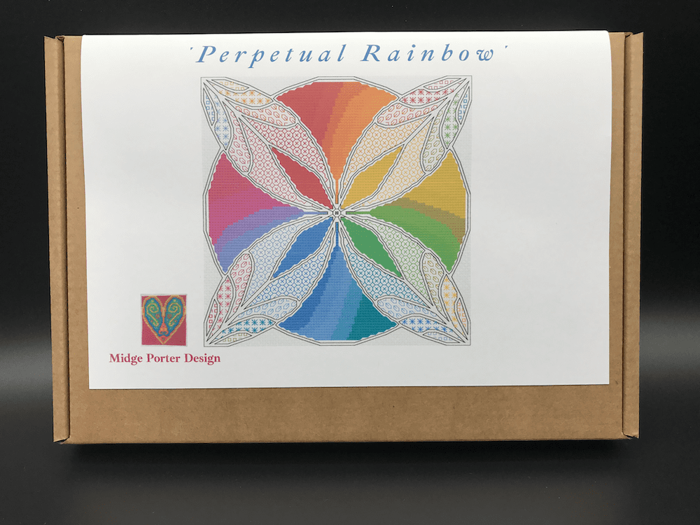 Cross stitch embroidery craft box kit design - Perpetual Rainbow