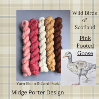 Pink Footed Goose - Wild Birds of Scotland - Yarn + Wildlife Art Card - Gift Set
