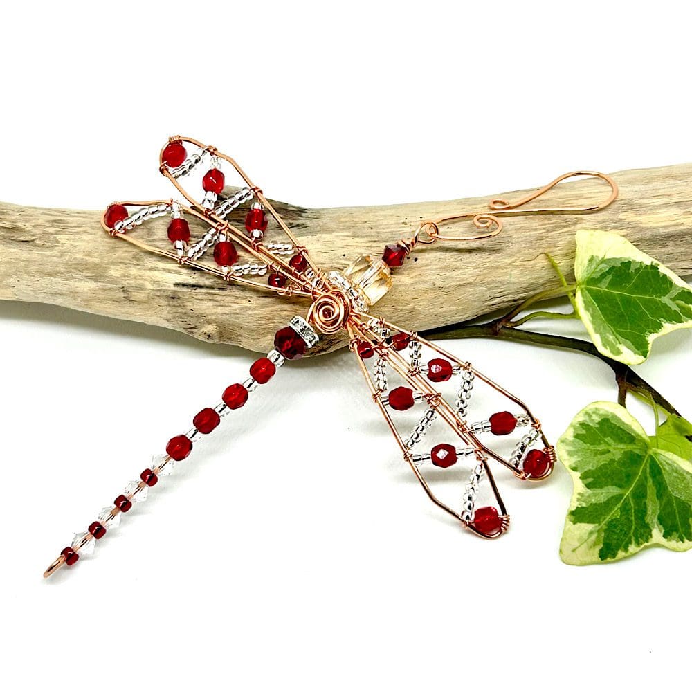 Red Crystal and Copper Dragonfly