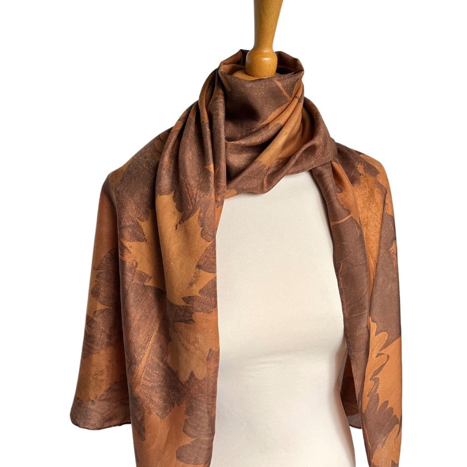 Silk-Shawl-Wrap-Eco-Printed-with-Autumn-Leaves