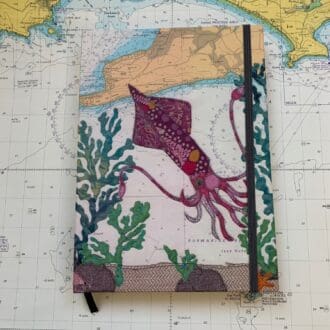 Squid at Freshwater bay notebook by Hannah Wisdom Textiles