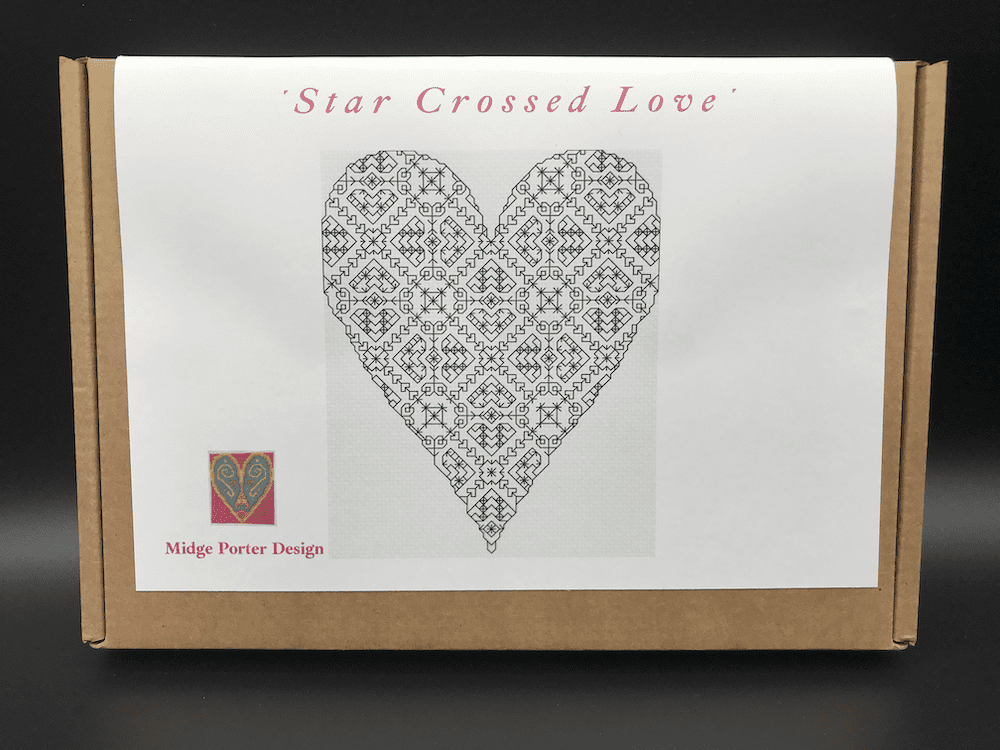 Star Crossed Love - Blackwork Embroidery - Craft Box Kit