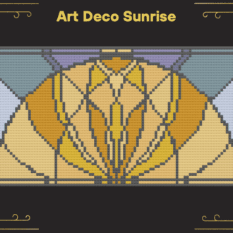 Cross stitch embroidery craft box kit design - Art Deco Sunrise