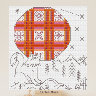 Cross stitch embroidery craft box kit design - Tartan Moon