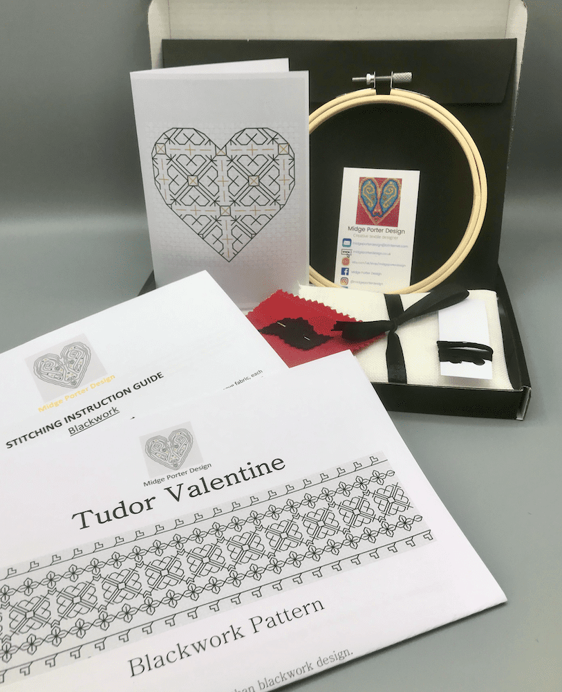 Tudor Valentine - Blackwork Embroidery Craft Box Kit