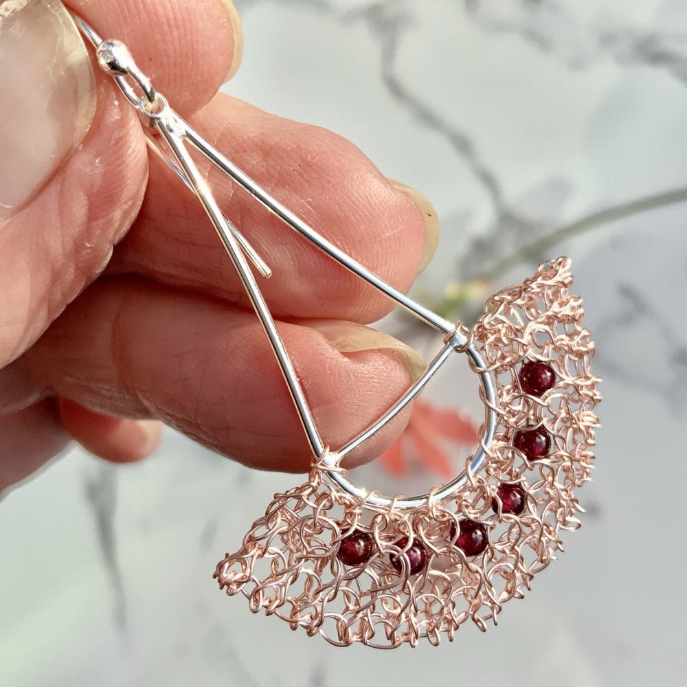 Unique designer earrings fan shape