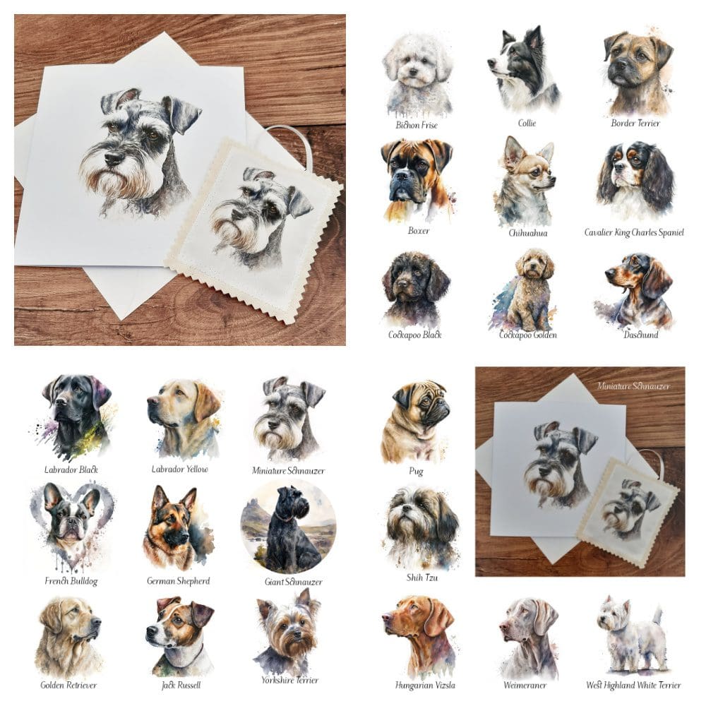 Dog Breeds Card and Gift in One, 23 Breeds Available