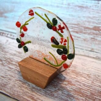 red robin hand made glass Christmas decoration