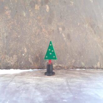 Miniature green enamelled copper Christmas tree
