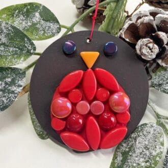 mosaic robin Christmas decoration