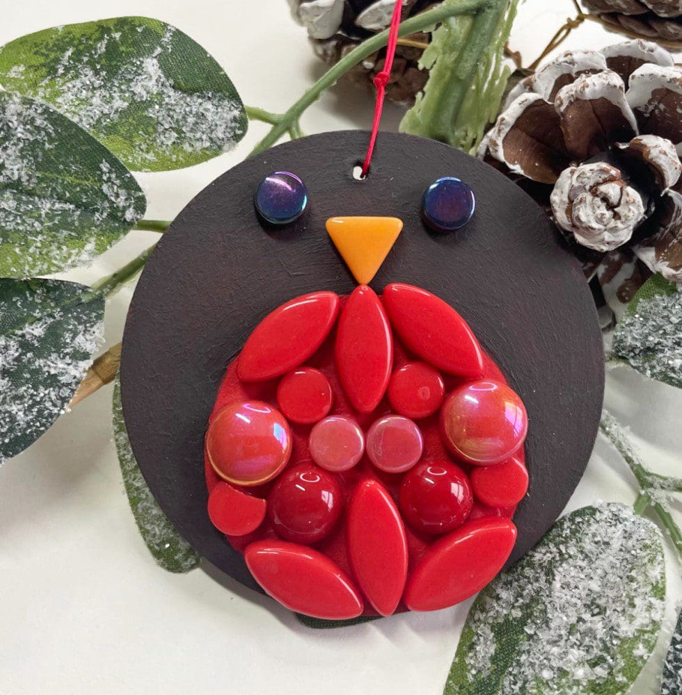 mosaic robin Christmas decoration