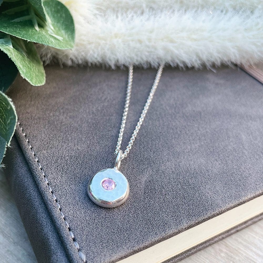 sterling silver pebble necklace