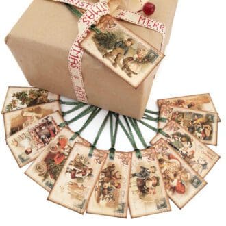 vintage style gift labels christmas