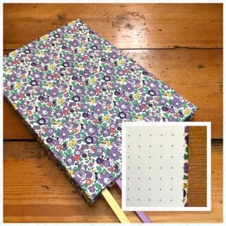 Handmade Bullet Journal with dotted paper and Liberty fabric cover