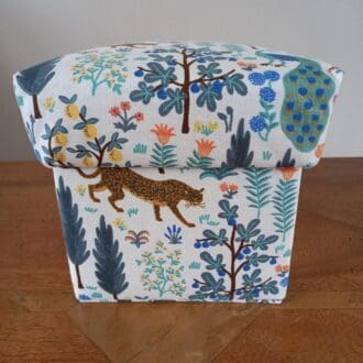 Leopards and Peacocks fabric covered trinket box