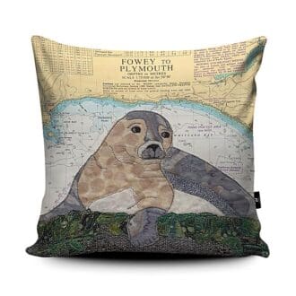 Seal at Looe cushion by Hannah Wisdom Textiles