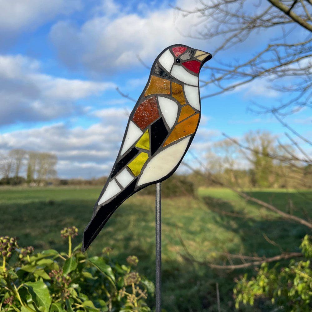 glass mosaic goldfinch