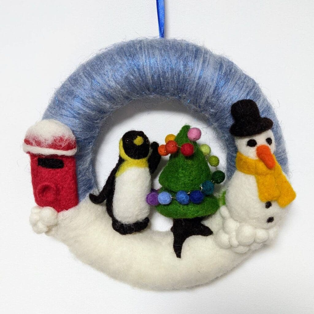 Felt Penguin With Baby Tree Decoration - Postbox Party