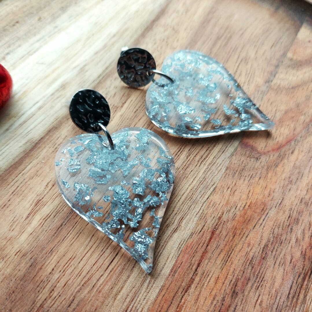 Clear sale resin earrings