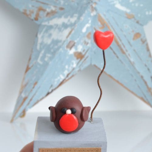 When Robins appear our loved ones are near wood and clay ornament