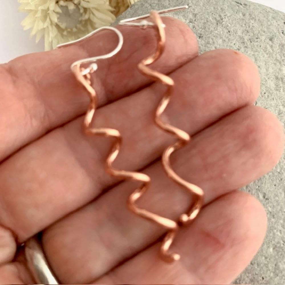 Everyday Copper Wire Corkscrew Dangle Earrings