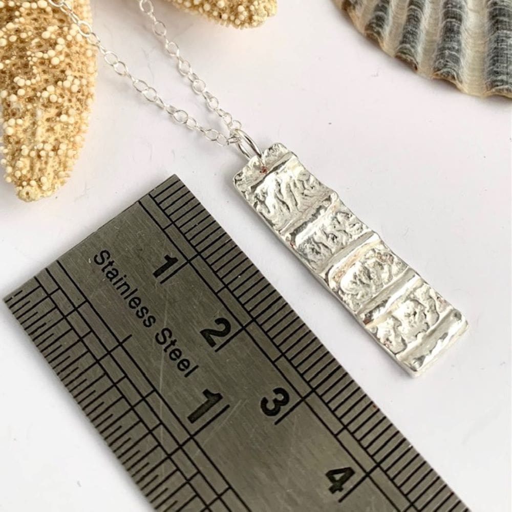 Fused Bar Sterling Silver Necklace Pendant