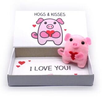 hogs and kisses cute pig magnet in a matchbox