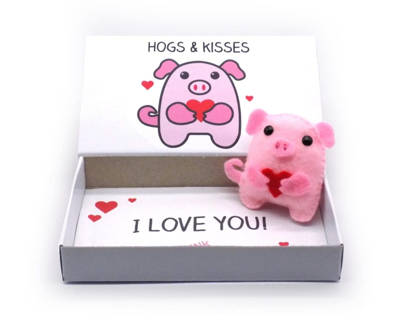 hogs and kisses cute pig magnet in a matchbox