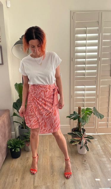 Pink Zebra Print Wrap Skirt