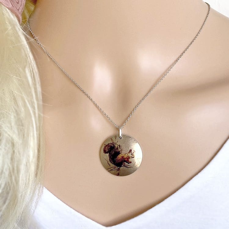 squirrel, red squirrels, pendant, necklace, gift wildlife, animals, handmade UK, jewellery, DeCumi Designs