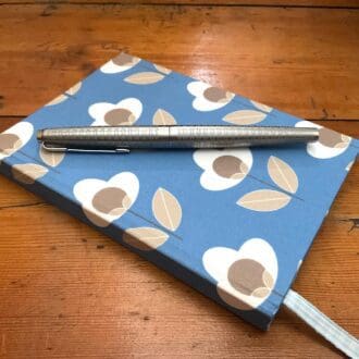 Fabric Covered Handmade Notebook with hard cover filled with lined paper