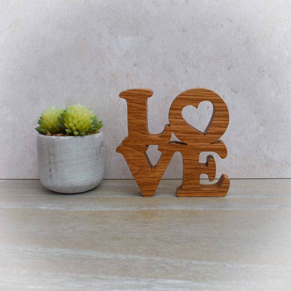 Wooden freestanding Love sign