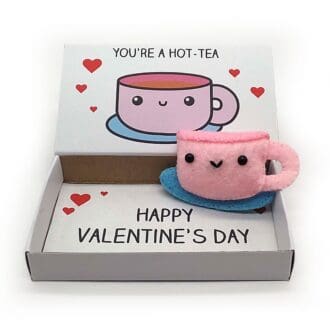 you're a hot tea cute teacup magnet in an illustrated matchbox
