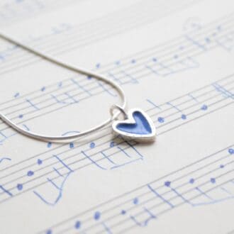 Sterling silver and enamel heart necklace