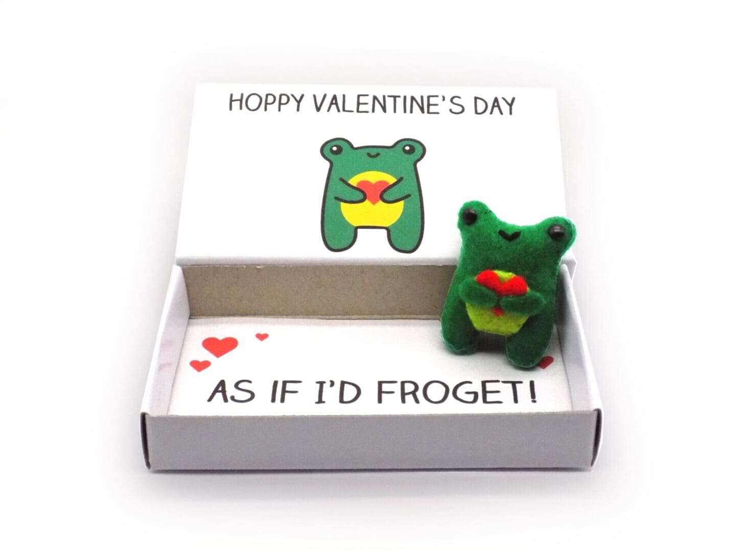 Valentine's Day gift - Frog magnet in a matchbox