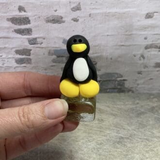 penguin miniature clay figure