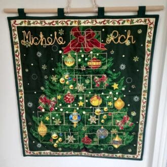 Personalised fabric advent calendar with pockets