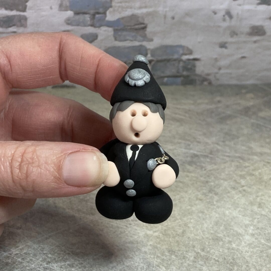policeman miniature clay figure